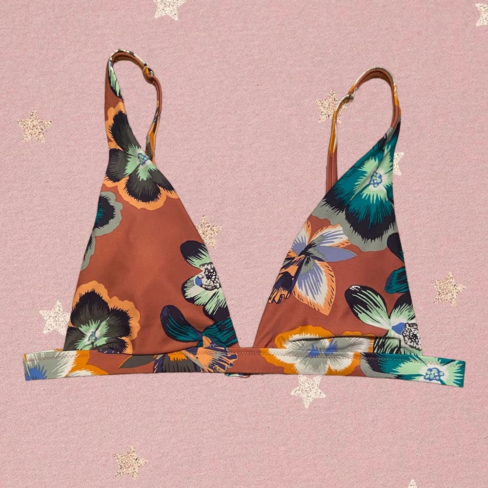 American Eagle Aerie Rust Orange Triangle Bikini Swim Top XS